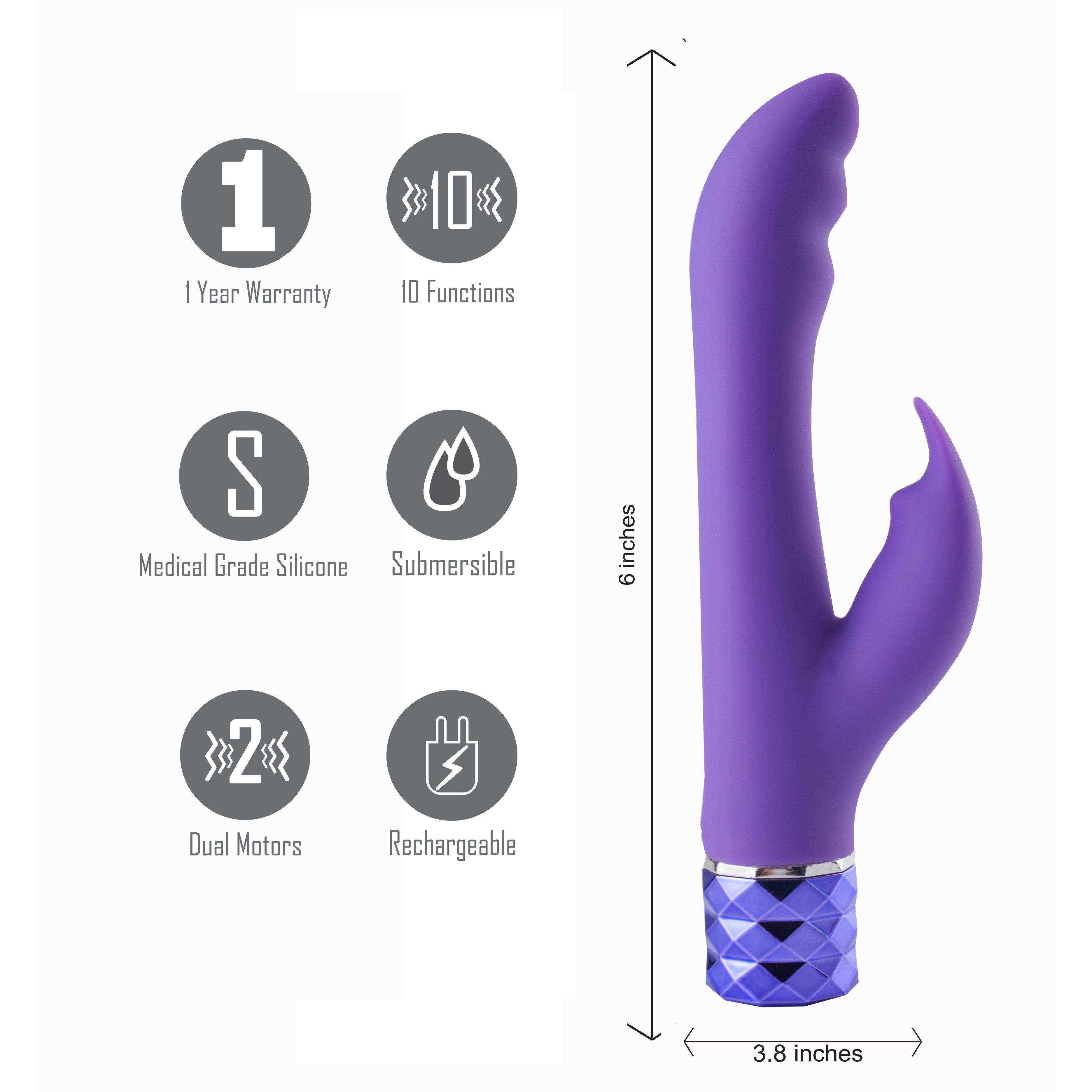 Maia Hailey - Purple 15.2 cm USB Rechargeable Rabbit Vibrator
