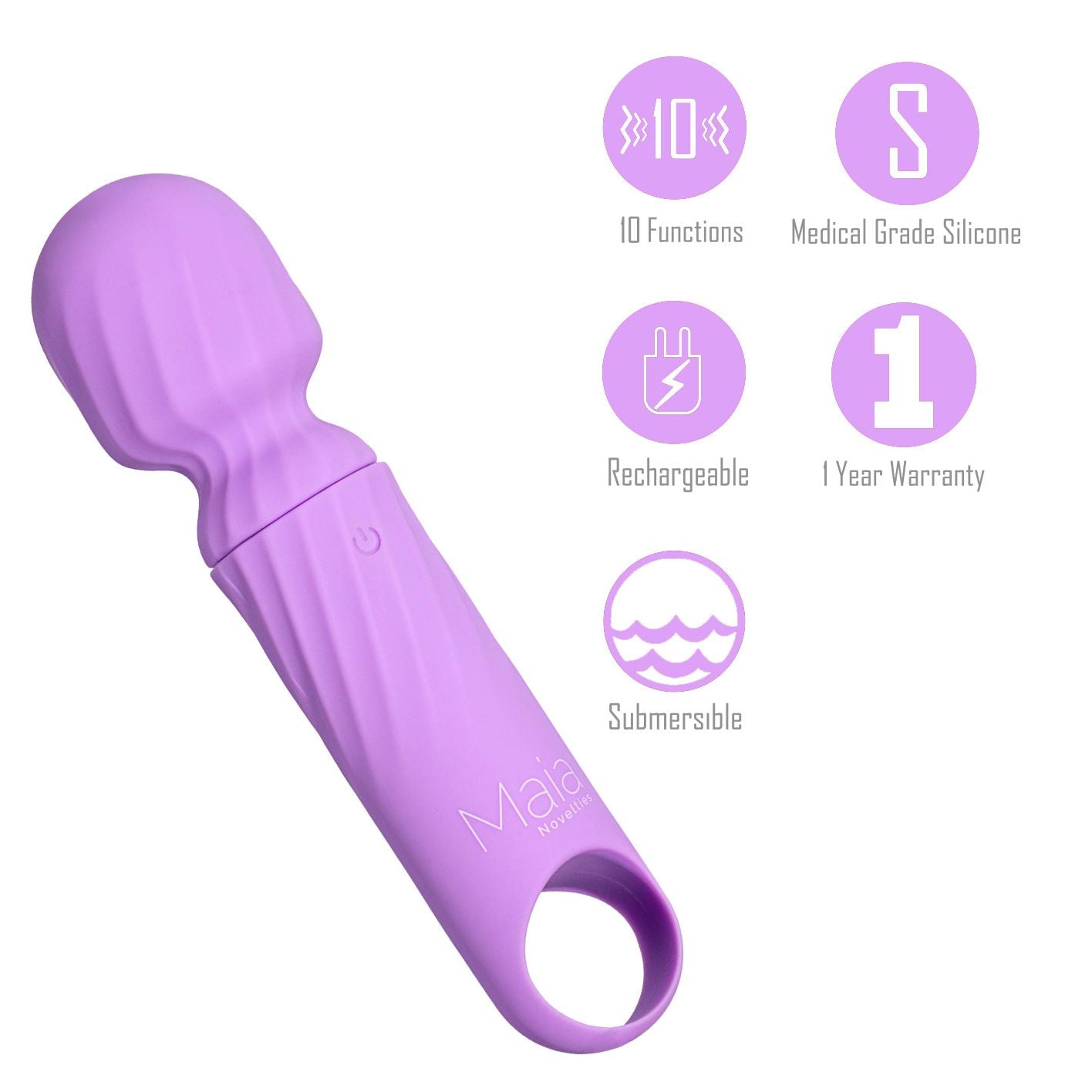 Maia DOLLY - Purple - Purple 12.7 cm USB Rechargeable Massage Wand