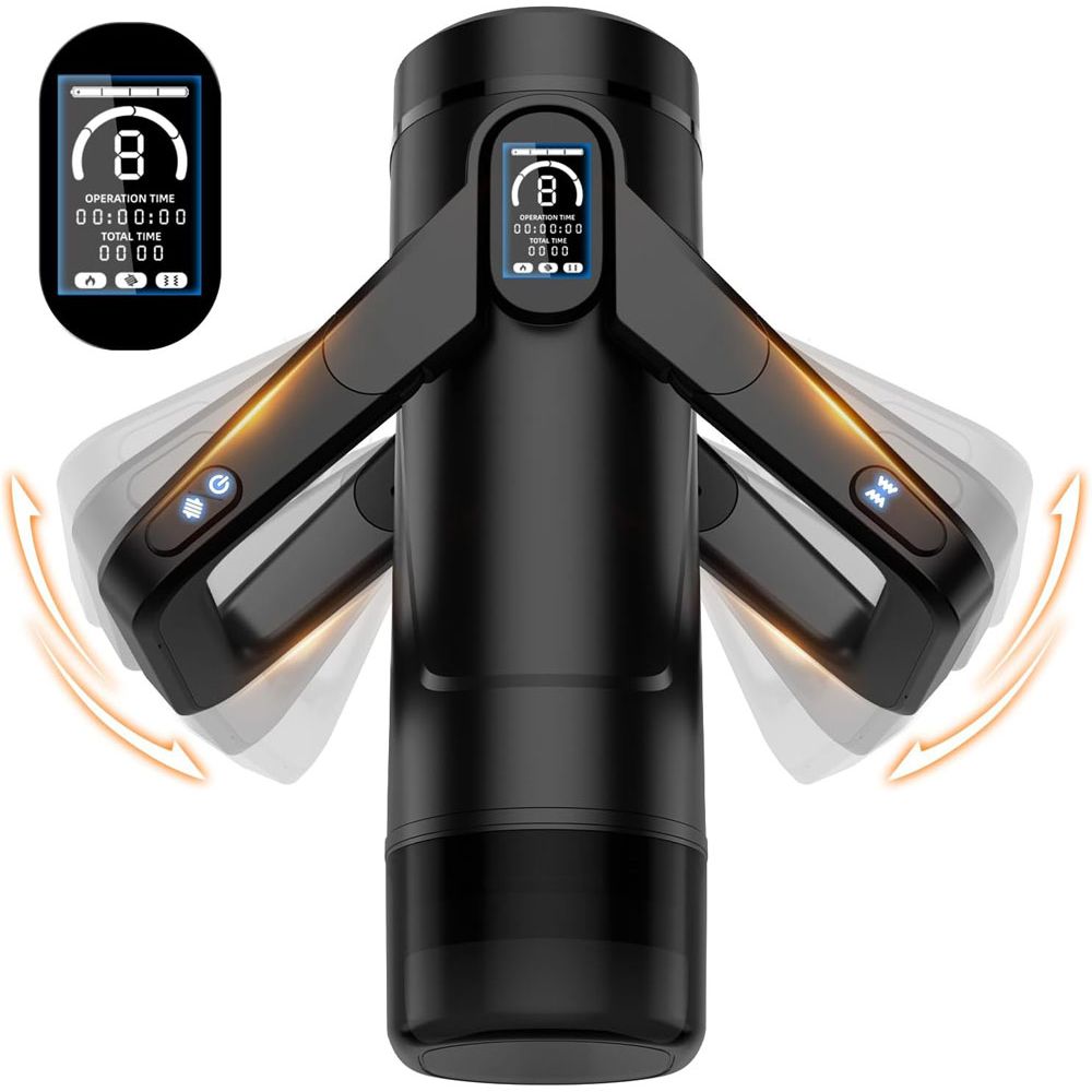 CyberSkin The Wing - Black USB Rechargeable Thrusting & Massaging Auto Masturbator with Heater