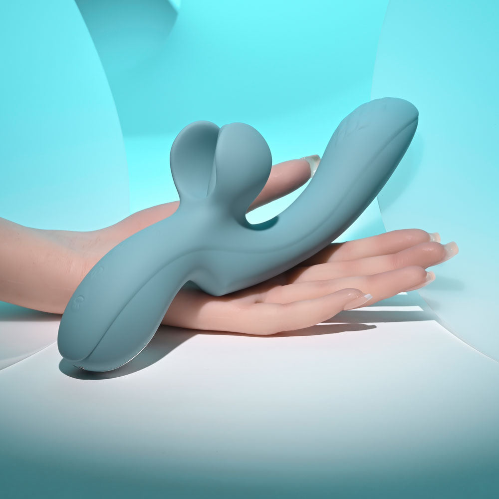 Evolved TAKE YOUR FLICK - Grey 24.1 cm USB Rechargeable Vibrator with Flicking Clitoral Stimulator