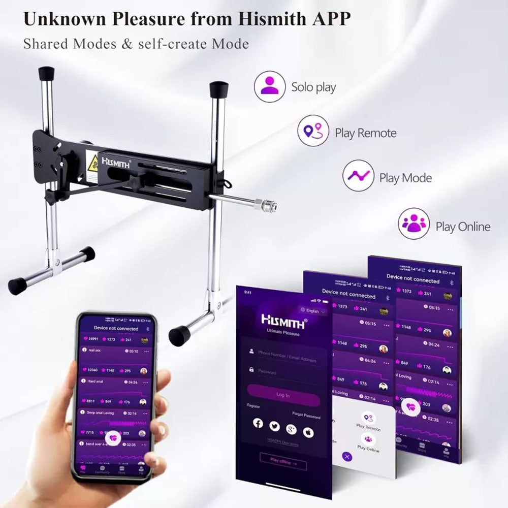 Hismith Premium 4.0 Sex Machine - Mains Powered Sex Machine with App Control and Remote