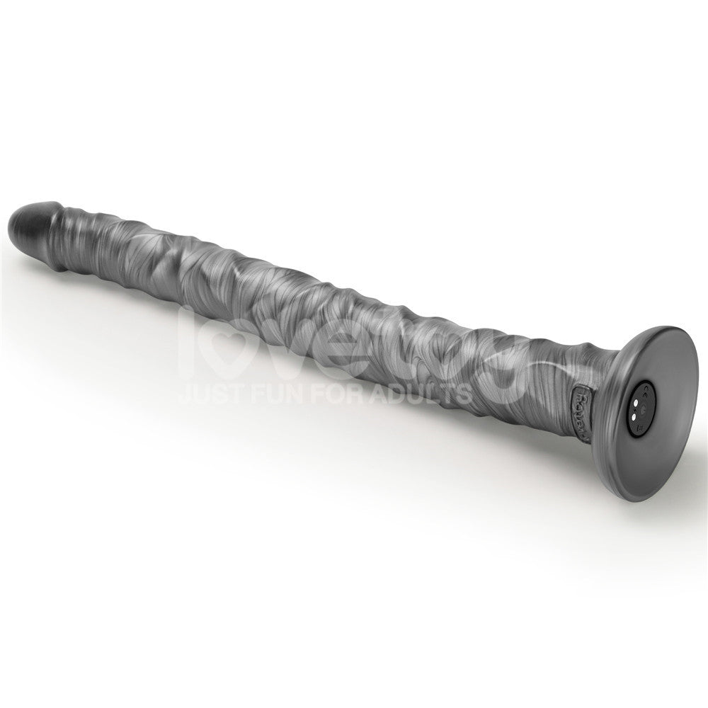 King Sized Vibrating Vibrax Slider - Grey 40.8 cm (16'') USB Rechargeable Vibrating Dildo