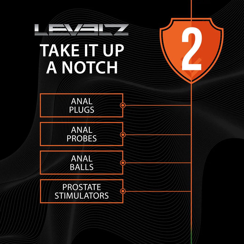 LEVELZ Silicone Anal Plug with Loop - Medium - Black - Black Medium Butt Plug
