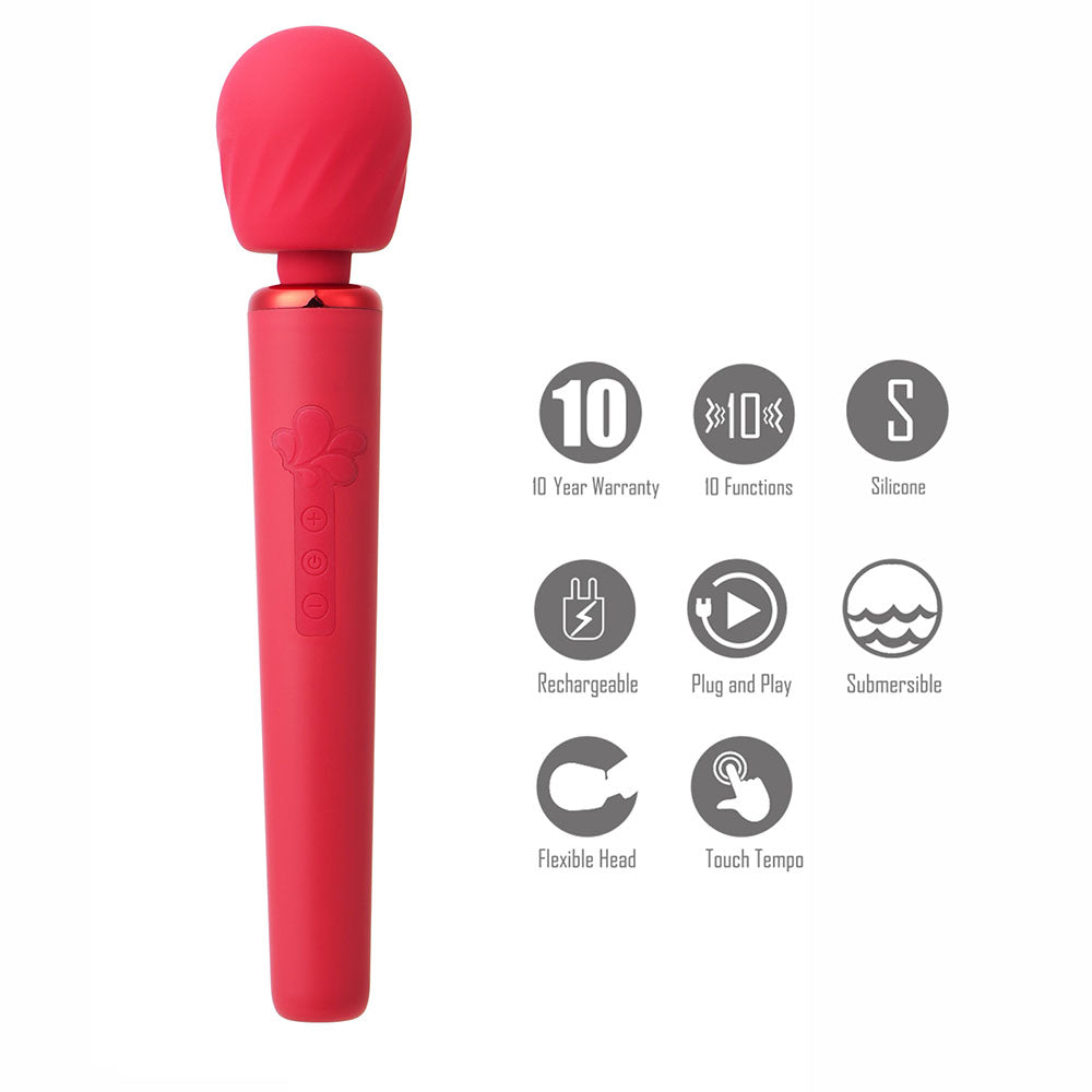 Maia NALA - Red - Red 30 cm USB Rechargeable Massage Wand