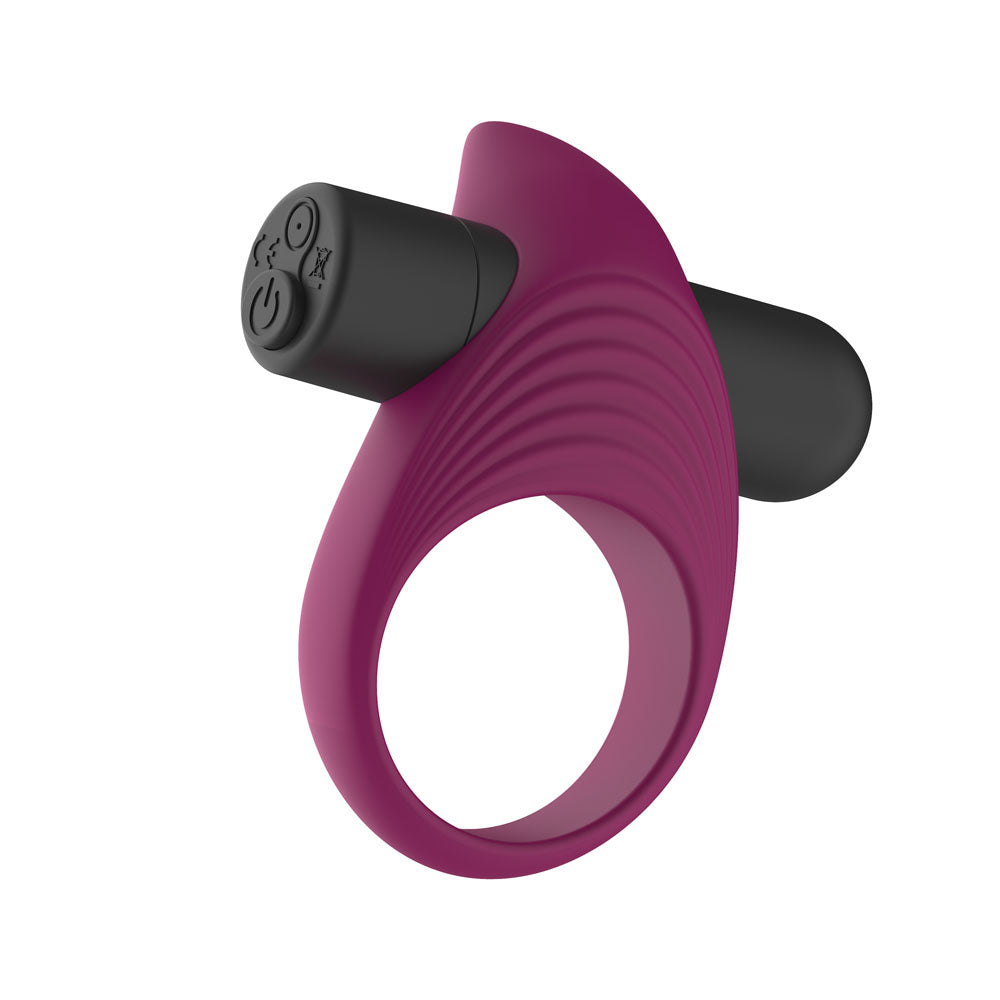 Passion Play Silicone Vibrating Cockring - Purple USB Rechargeable Vibrating Penis Ring