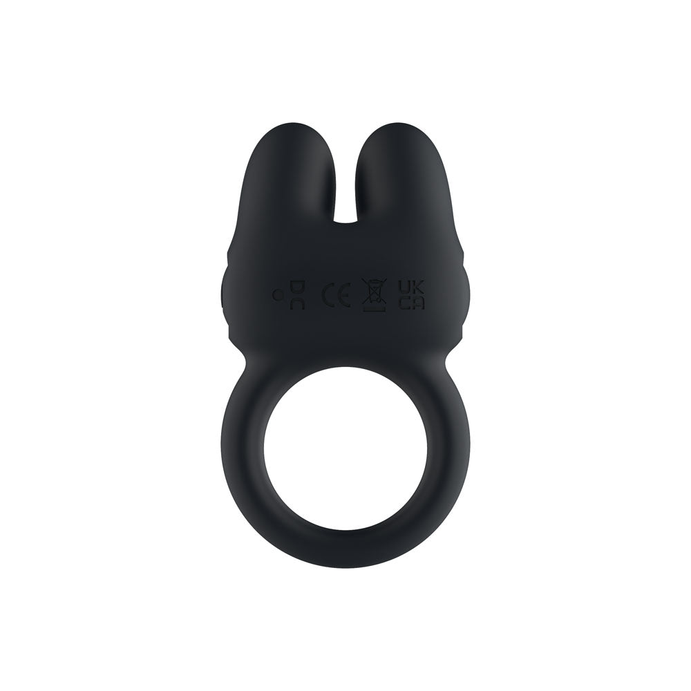 Passion Play Dual Motors Vibrating Cockring - Black USB Rechargeable Vibrating Cock Ring