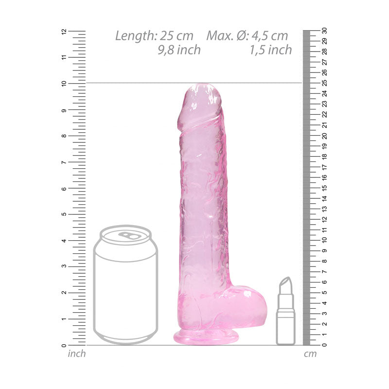 RealRock 9'' Realistic Dildo With Balls - Pink 22.9 cm Dong