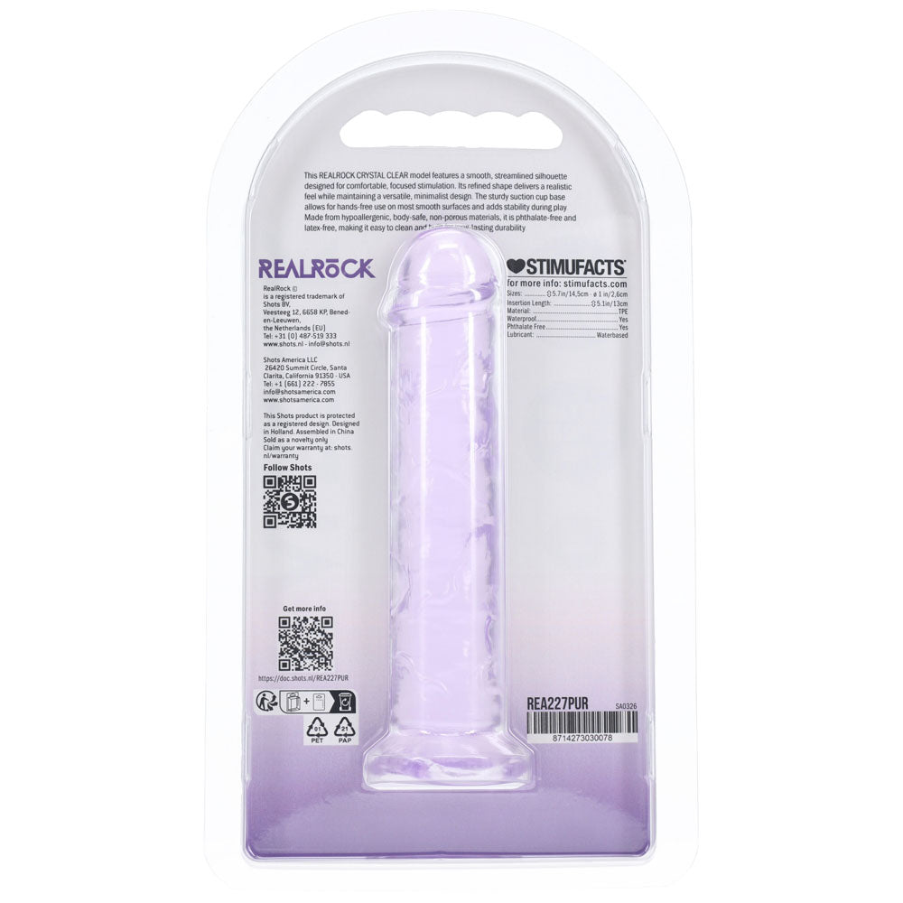 REALROCK Realistic 5'' Dildo - Purple - Purple 12.7 cm Dildo