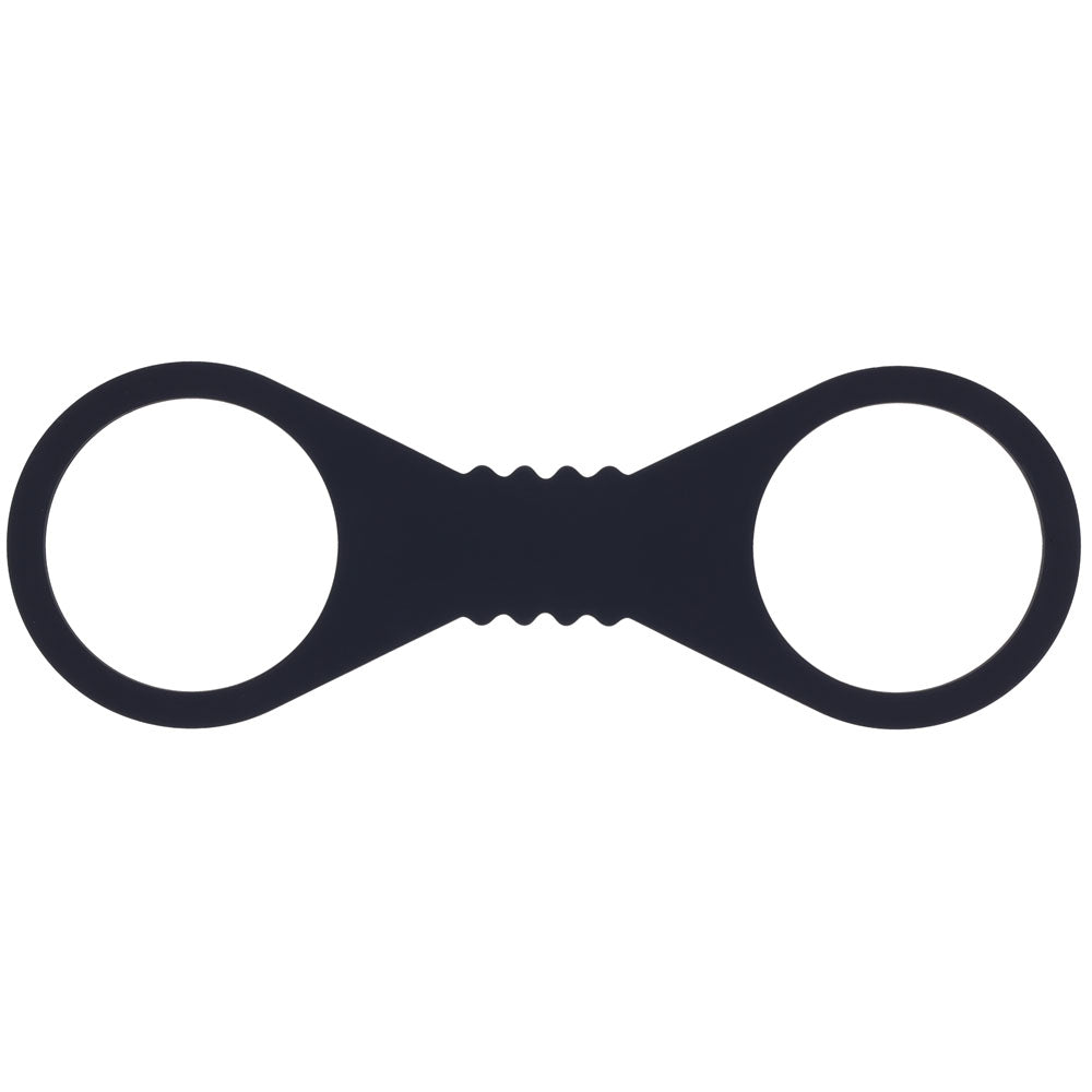 Sex & Mischief Shadow Large Silicone Cuffs - Black Large Restraints