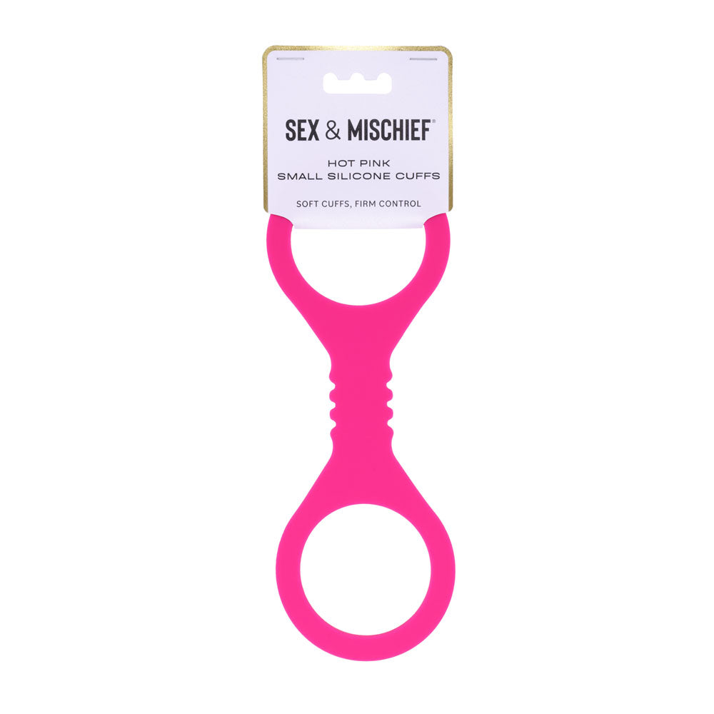 Sex & Mischief Small Hot Pink Silicone Cuffs - Hot Pink Small Restraints