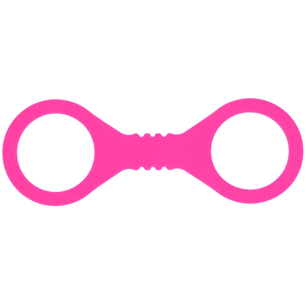 Sex & Mischief Small Hot Pink Silicone Cuffs - Hot Pink Small Restraints