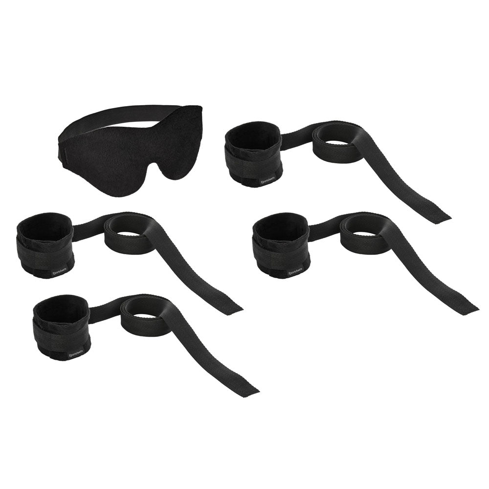 SPORTSHEETS Beginners Bondage Fantasy Kit - Black Restraint Kit