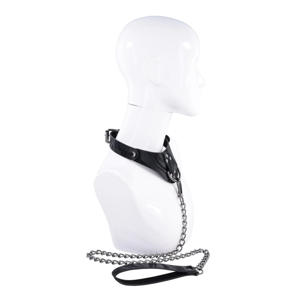 SPORTSHEETS Velvet Noir Collar & Leash - Black Restraint & Leash